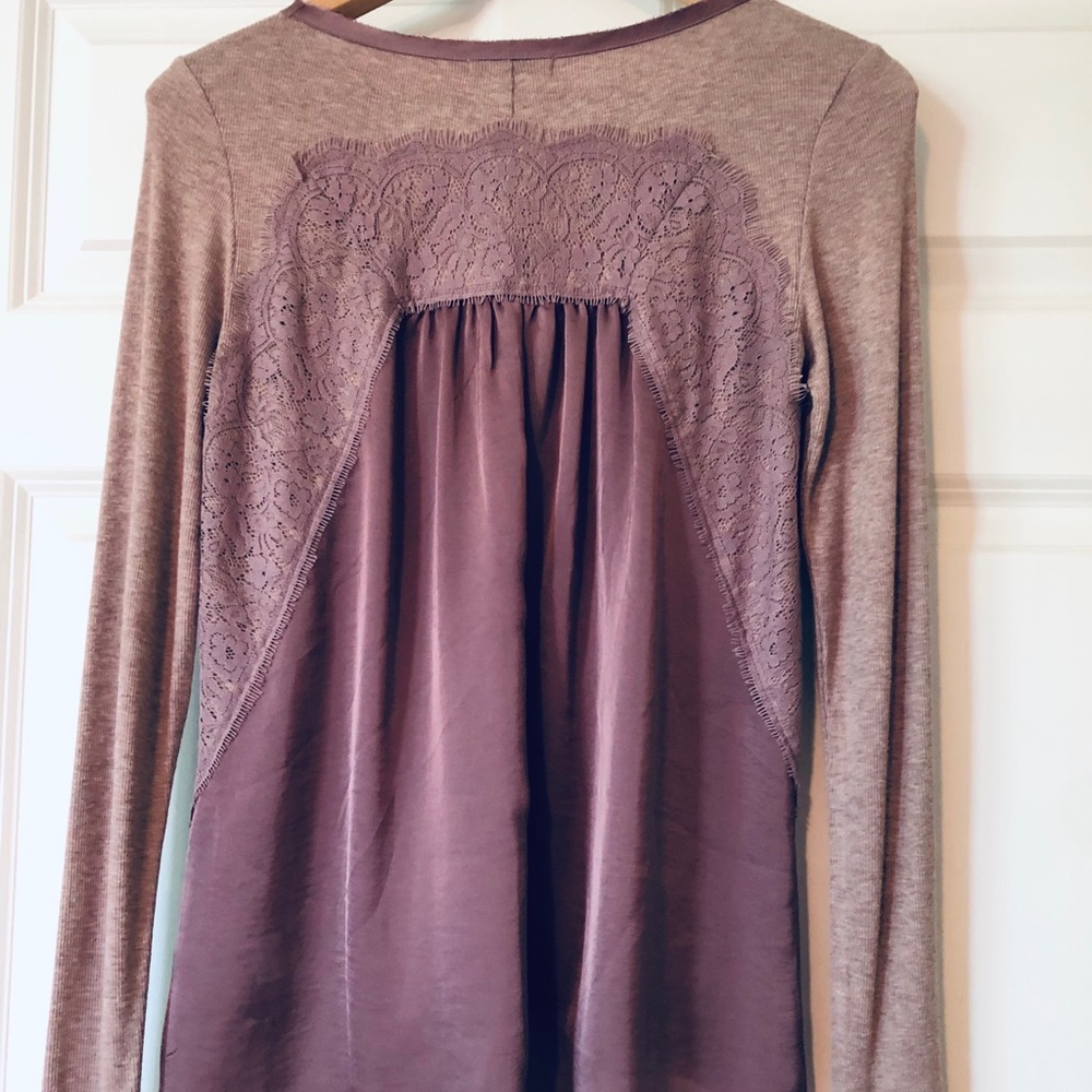 Anthropologie Lightweight Shirt Cotton/Lace/Silk